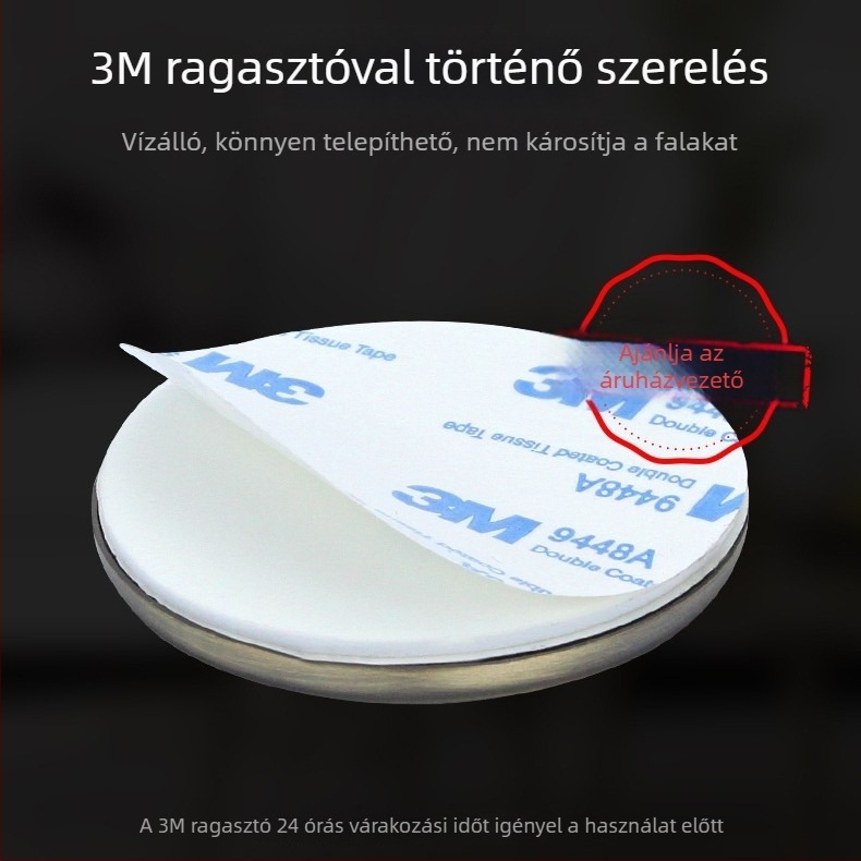 Rozsdamentes acél mágneses ajtóstop, falra szerelve, automatikus működés, modell 888, elektroplatinált felület