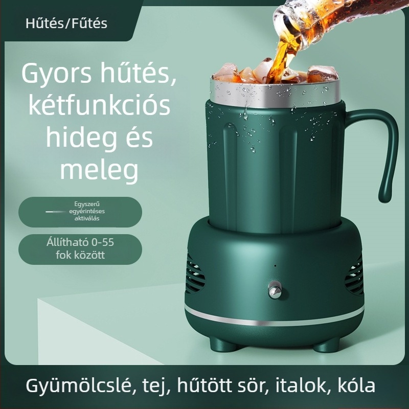 Forró és hideg italos pohár USB tápegységgel és beépített fűtéssel, belső rozsdamentes acél tartály, külső ABS test, kapacitás 1 liter alatt