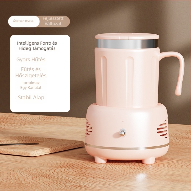 Forró és hideg italos pohár USB tápegységgel és beépített fűtéssel, belső rozsdamentes acél tartály, külső ABS test, kapacitás 1 liter alatt
