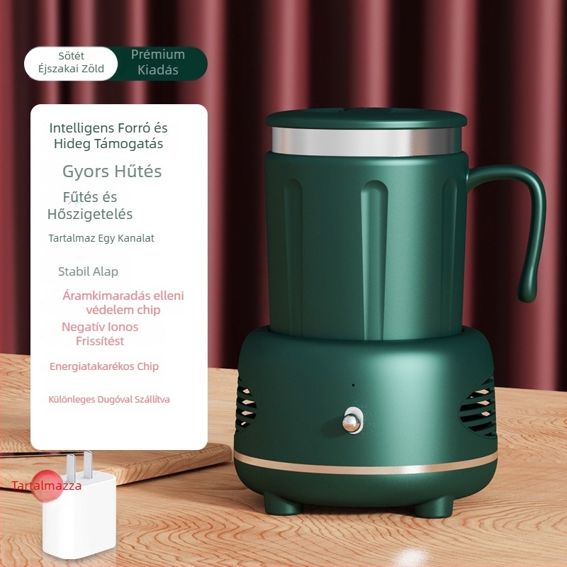 Forró és hideg italos pohár USB tápegységgel és beépített fűtéssel, belső rozsdamentes acél tartály, külső ABS test, kapacitás 1 liter alatt