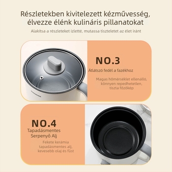 Elektromos főzőedény kettős rétegű kialakítással, belső edény nem tapadó rozsdamentes acélból, szigetelve, egyszerű tisztítás, modell 18b