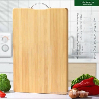 Bambuszból készült vágódeszka, téglalap alakú, vastagított, kétoldalas, antibakteriális és penészmentes, vastagság 1,8 cm