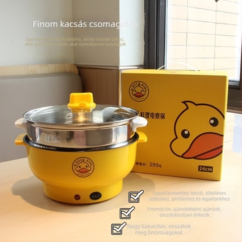 Kollégiumi elektromos főzőedény, tapadásmentes belső, többfunkciós elektromos wok, kis sárga kacsa dizájn, 2–3 liter