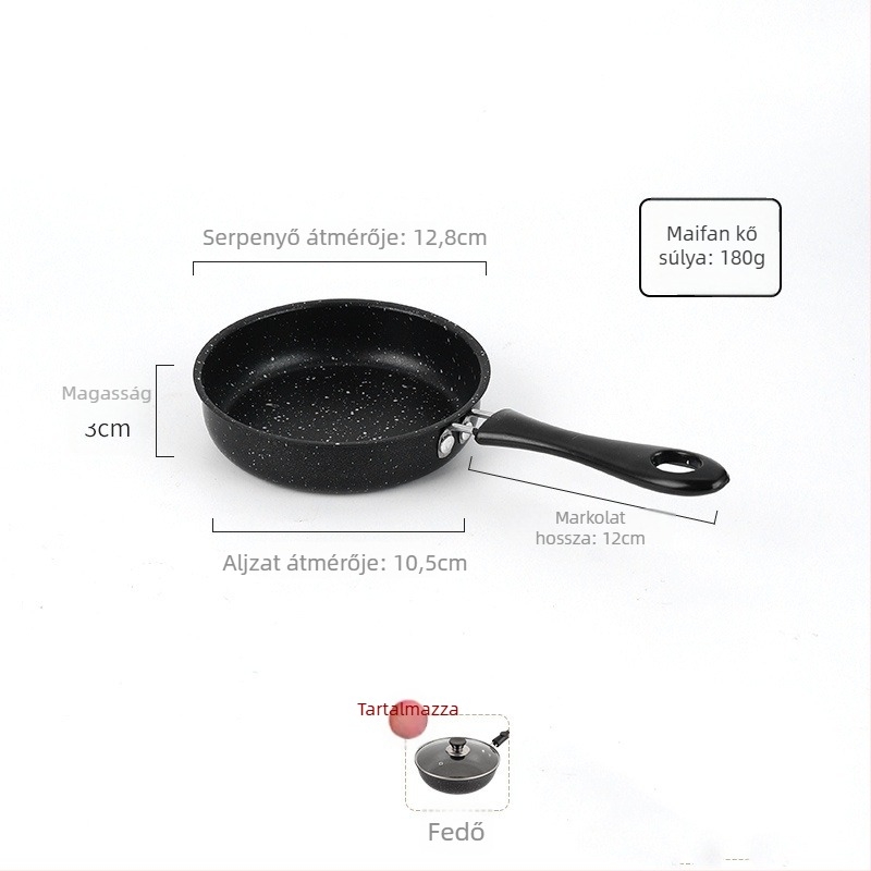 Kovácsoltvasból készült tapadásmentes serpenyő, modell 12.16.18.., egyaránt alkalmas gáz- és indukciós főzőfelületekre, üvegfedéllel