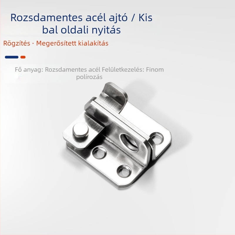 Csat típusú ajtózár – rozsdamentes acél, elektroplattolt felület, modell GL-BXGMK, márka Gangli