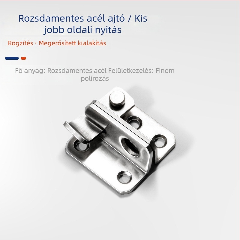 Csat típusú ajtózár – rozsdamentes acél, elektroplattolt felület, modell GL-BXGMK, márka Gangli