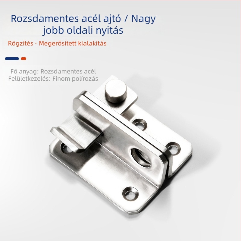 Csat típusú ajtózár – rozsdamentes acél, elektroplattolt felület, modell GL-BXGMK, márka Gangli