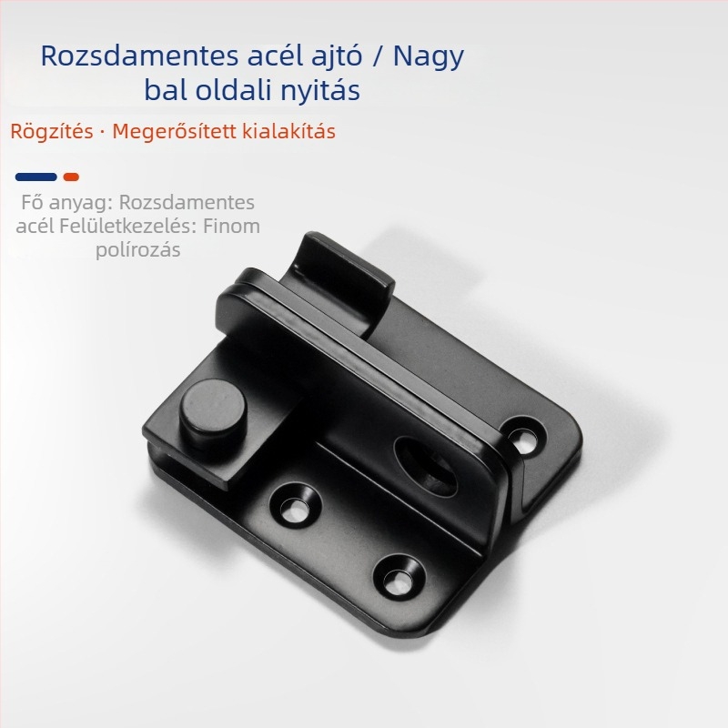 Csat típusú ajtózár – rozsdamentes acél, elektroplattolt felület, modell GL-BXGMK, márka Gangli