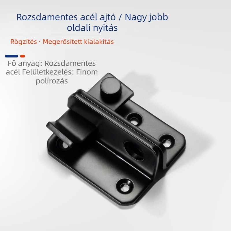 Csat típusú ajtózár – rozsdamentes acél, elektroplattolt felület, modell GL-BXGMK, márka Gangli
