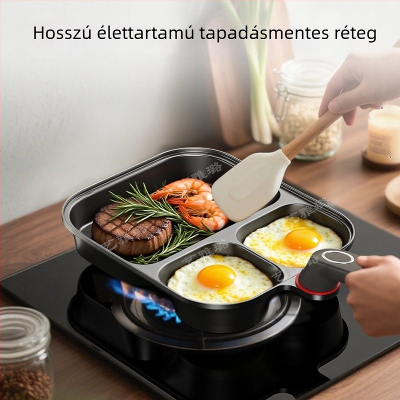Titánium három az egyben serpenyő üveggel fedéllel – tapadásmentes, indukciós kompatibilis