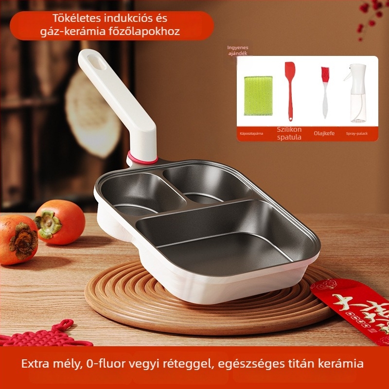 Titánium három az egyben serpenyő üveggel fedéllel – tapadásmentes, indukciós kompatibilis
