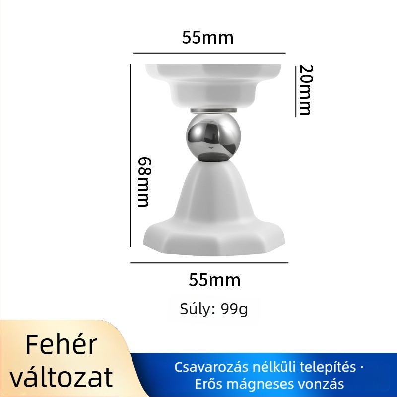 Szilikon mágneses ajtóstop, fúrás nélküli telepítés, ütközésvédő, kézi működtetés, modern stílus