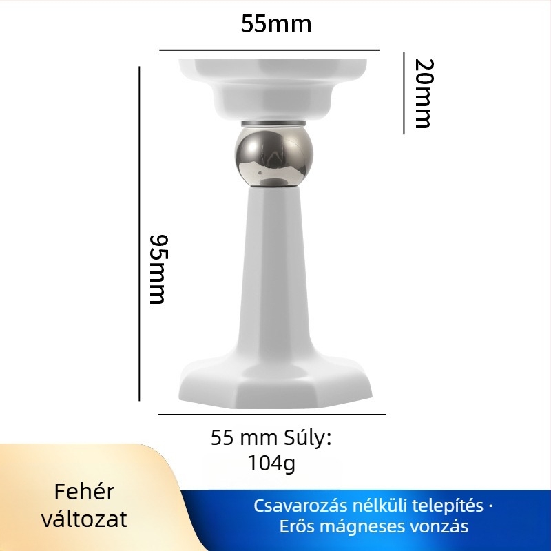 Szilikon mágneses ajtóstop, fúrás nélküli telepítés, ütközésvédő, kézi működtetés, modern stílus