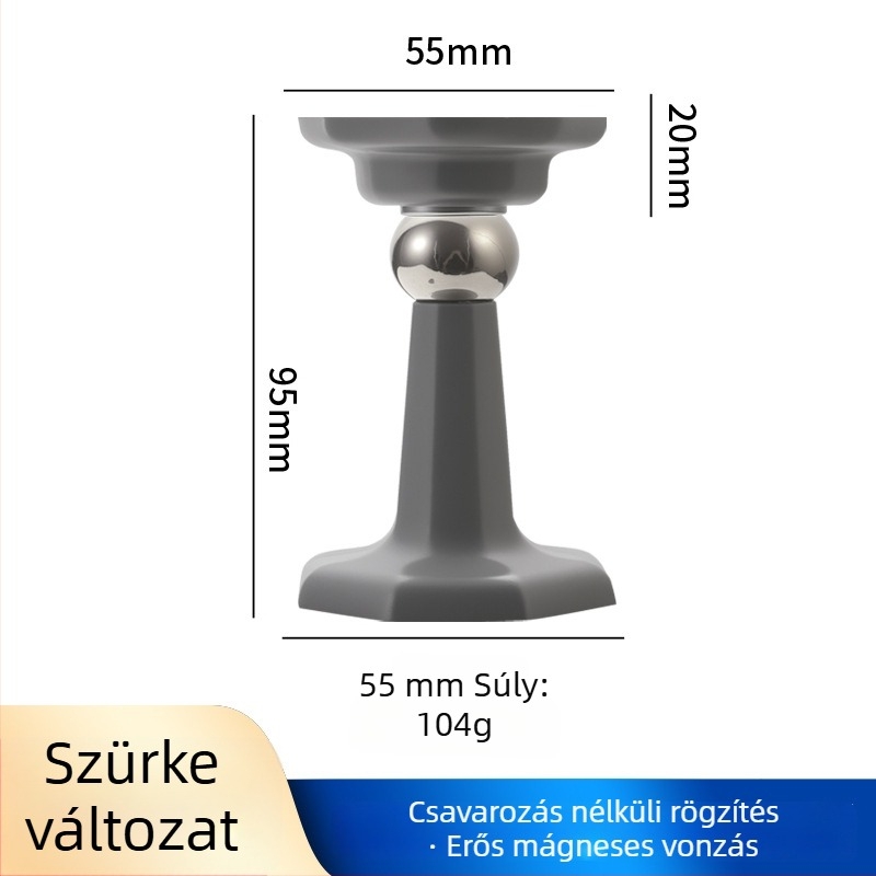 Szilikon mágneses ajtóstop, fúrás nélküli telepítés, ütközésvédő, kézi működtetés, modern stílus