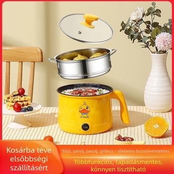 Diákok számára tervezett mini multifunkciós elektromos főzőedény — ideális tészta és hot pot, teljesen automata, kivehető és mosható belső tartály