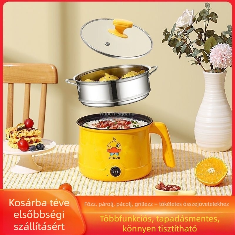 Diákok számára tervezett mini multifunkciós elektromos főzőedény — ideális tészta és hot pot, teljesen automata, kivehető és mosható belső tartály