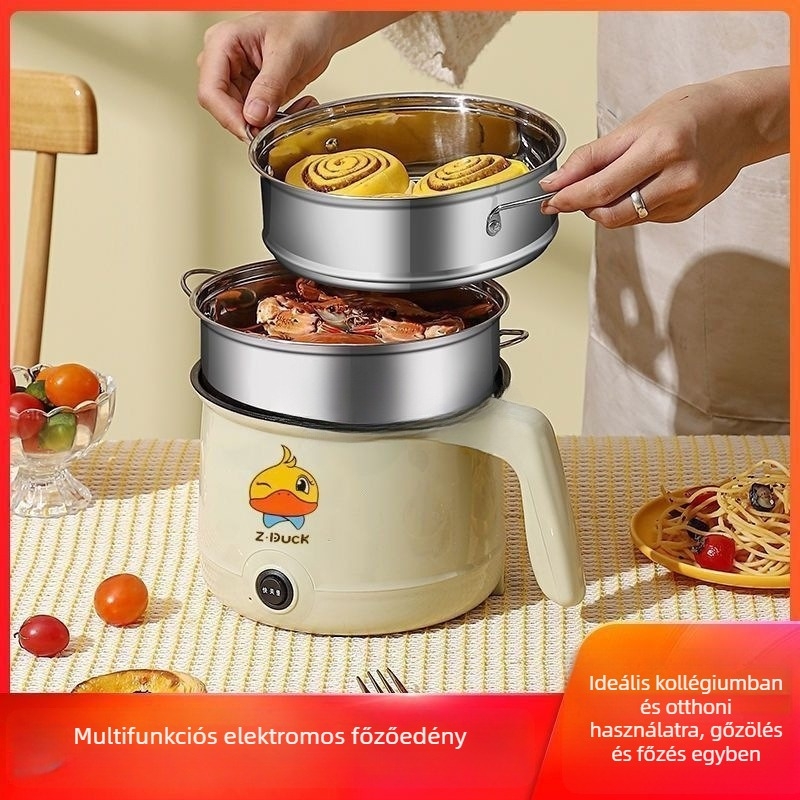 Diákok számára tervezett mini multifunkciós elektromos főzőedény — ideális tészta és hot pot, teljesen automata, kivehető és mosható belső tartály