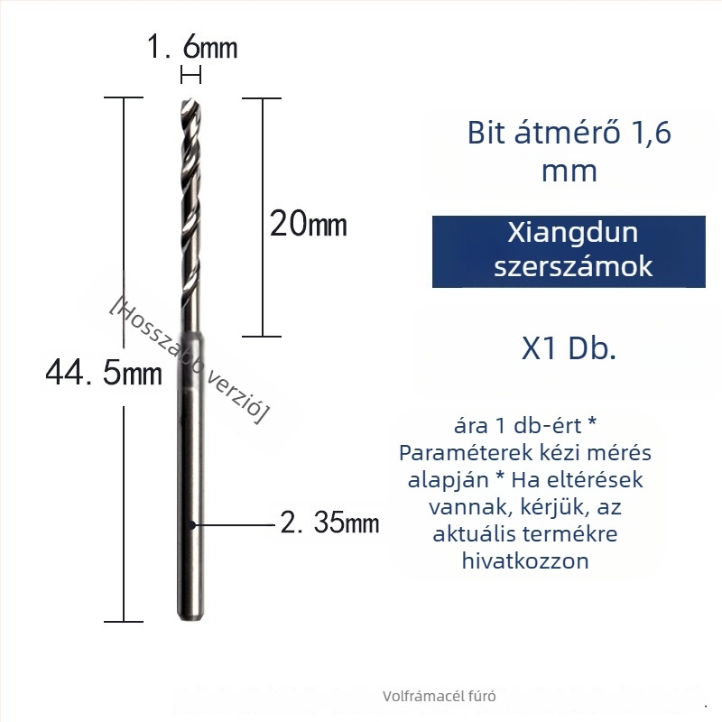 Volfrámszilárd acélból készült csavaró fúró faipari faragáshoz