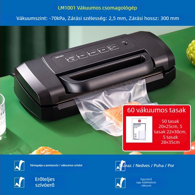 Vákuumos csomagológép 14891/14892 – ABS+ rozsdamentes acél, 120W, 220V, Vákuum funkció, Modell 14891