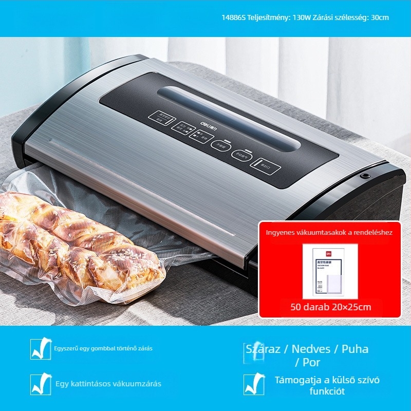 Vákuumos csomagológép 14891/14892 – ABS+ rozsdamentes acél, 120W, 220V, Vákuum funkció, Modell 14891