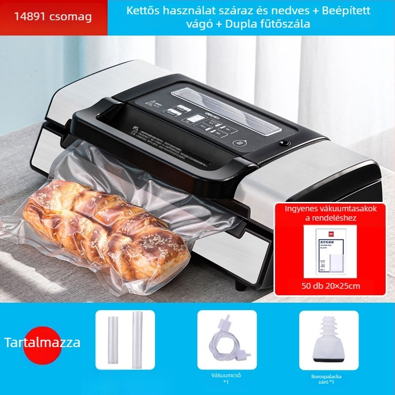 Vákuumos csomagológép 14891/14892 – ABS+ rozsdamentes acél, 120W, 220V, Vákuum funkció, Modell 14891