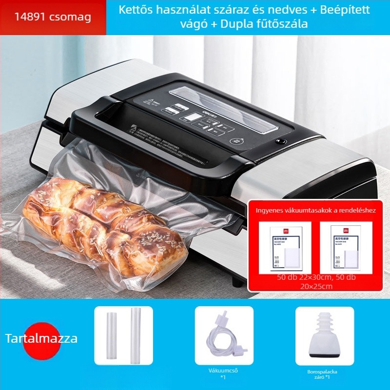 Vákuumos csomagológép 14891/14892 – ABS+ rozsdamentes acél, 120W, 220V, Vákuum funkció, Modell 14891