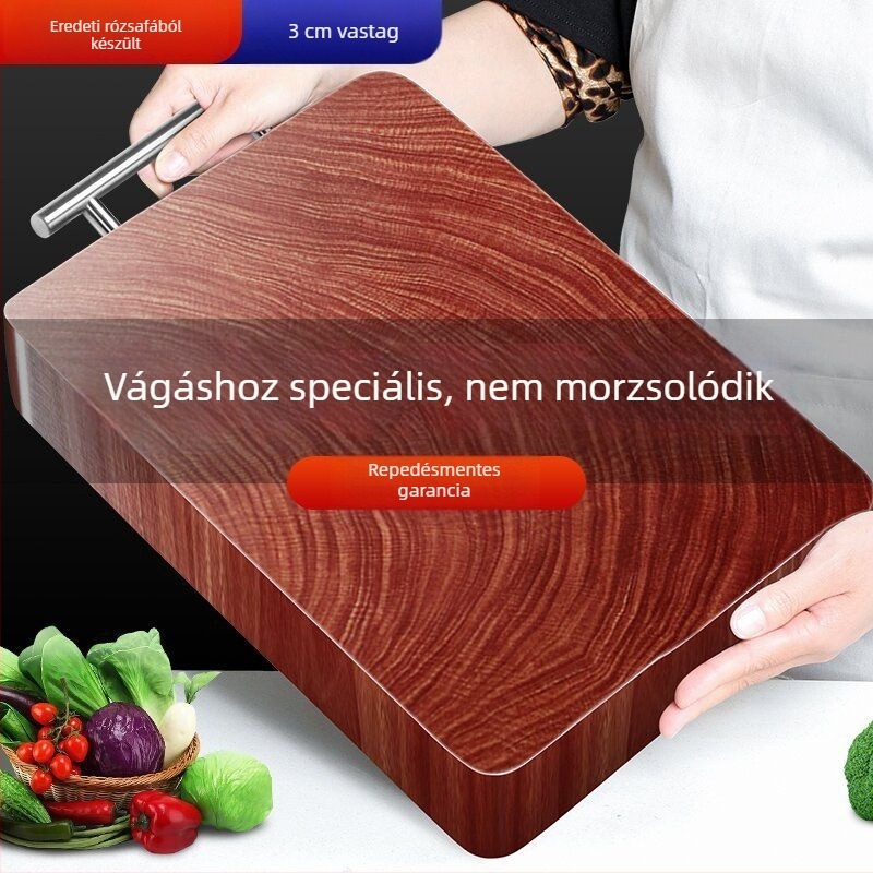 Rózsafa vágódeszka, kínai stílusú, tömörfa konyhai deszka