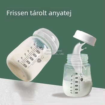 Rozsdamentes acélból készült anyatej tároló palack, egyenes test, standard átmérő, fogantyúval