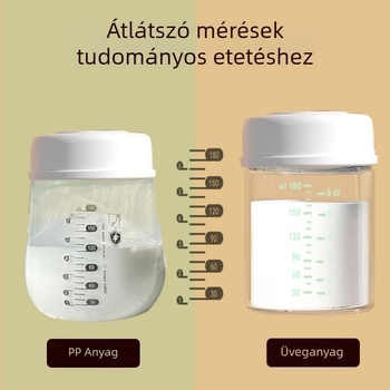 Rozsdamentes acélból készült anyatej tároló palack, egyenes test, standard átmérő, fogantyúval