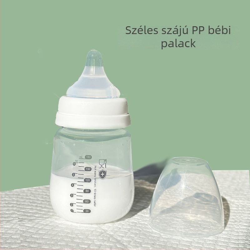 Rozsdamentes acélból készült anyatej tároló palack, egyenes test, standard átmérő, fogantyúval