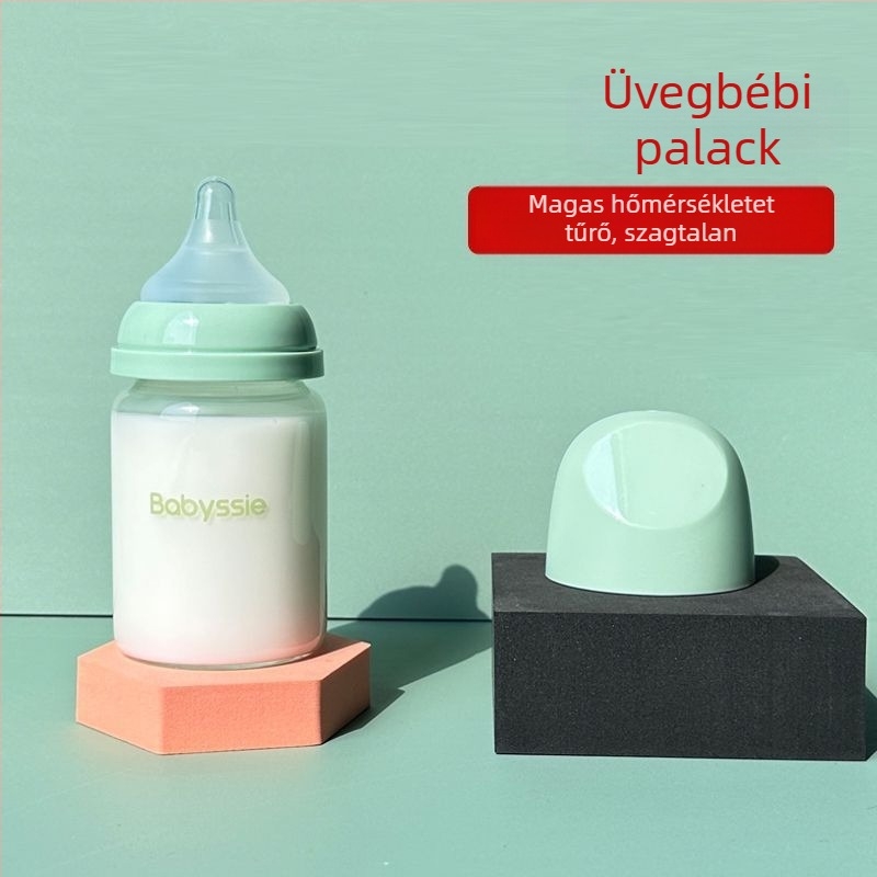 Rozsdamentes acélból készült anyatej tároló palack, egyenes test, standard átmérő, fogantyúval