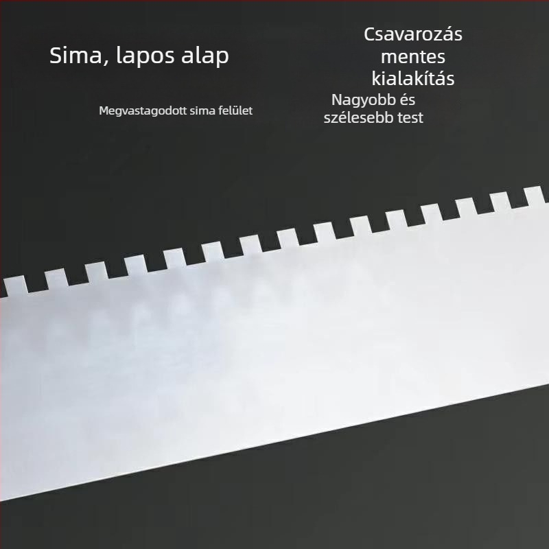 Fogazott rozsdamentes acél glettvas horonyával és négyzet alakú fogakkal csempefelrakáshoz