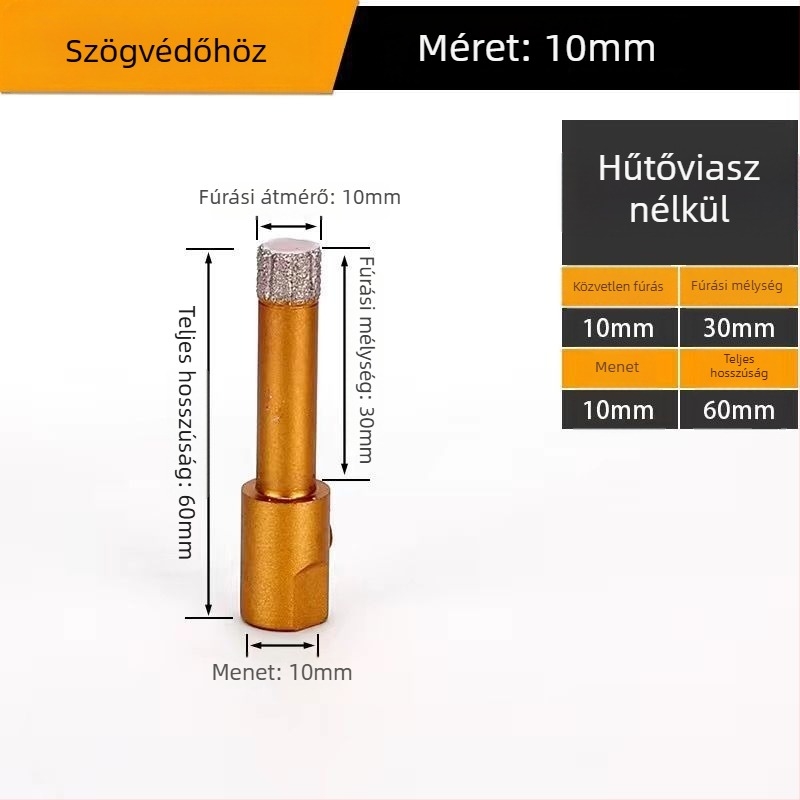 Szögcsiszolóhoz tervezett furat – száraz fúrás, többfunkciós, marmora, vitrifikált tégla, kő, gránit és csempék számára; kör alakú; Anyag: Brazing