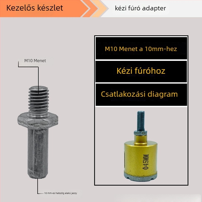 Szögcsiszolóhoz tervezett furat – száraz fúrás, többfunkciós, marmora, vitrifikált tégla, kő, gránit és csempék számára; kör alakú; Anyag: Brazing