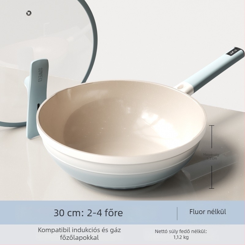 Wok titán-szórt bevonatú, tapadásmentes felülettel, alumíniumötvözet, 13 cm mély, 1,8 kg, modell TTC001