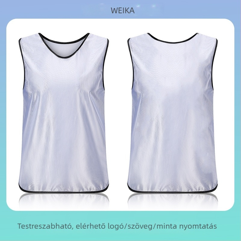 Csapatépítő mellény felnőtteknek és gyerekeknek, poliészter edzésmellények futball- és kosárlabda edzésekhez, nyomtatott grafikákkal és betűméret opciókkal
