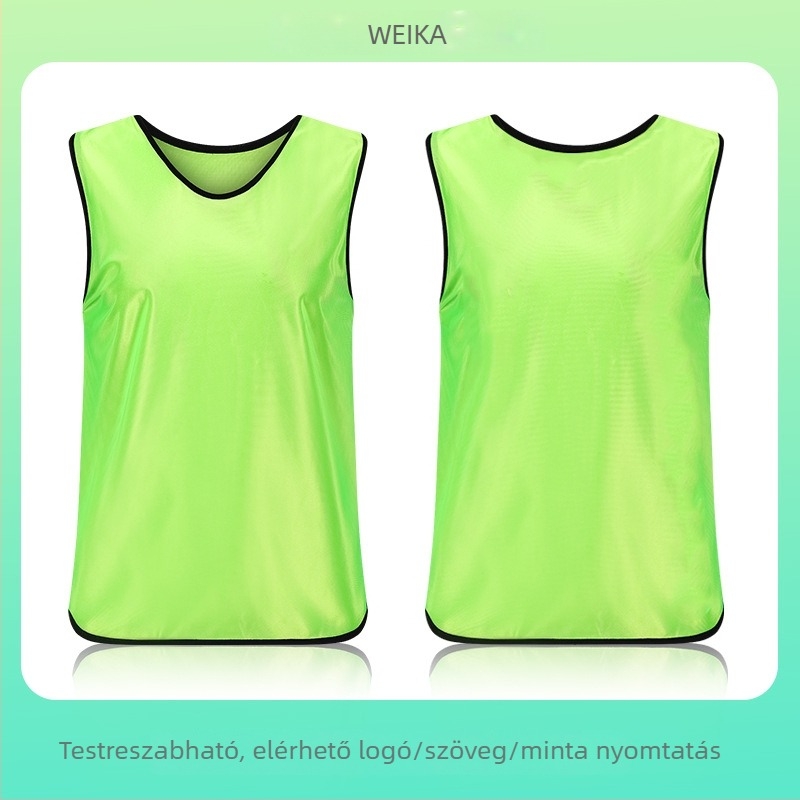 Csapatépítő mellény felnőtteknek és gyerekeknek, poliészter edzésmellények futball- és kosárlabda edzésekhez, nyomtatott grafikákkal és betűméret opciókkal