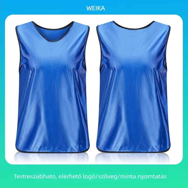 Csapatépítő mellény felnőtteknek és gyerekeknek, poliészter edzésmellények futball- és kosárlabda edzésekhez, nyomtatott grafikákkal és betűméret opciókkal