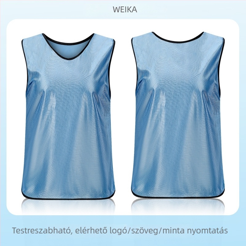 Csapatépítő mellény felnőtteknek és gyerekeknek, poliészter edzésmellények futball- és kosárlabda edzésekhez, nyomtatott grafikákkal és betűméret opciókkal
