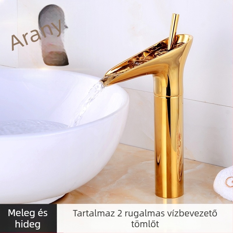 Európai stílusú antik mosdó csaptele, asztali mosdóhoz, réz test, kerámia kartridž, keverő, forró és hideg víz, 0–100°C, 1.0 MPa