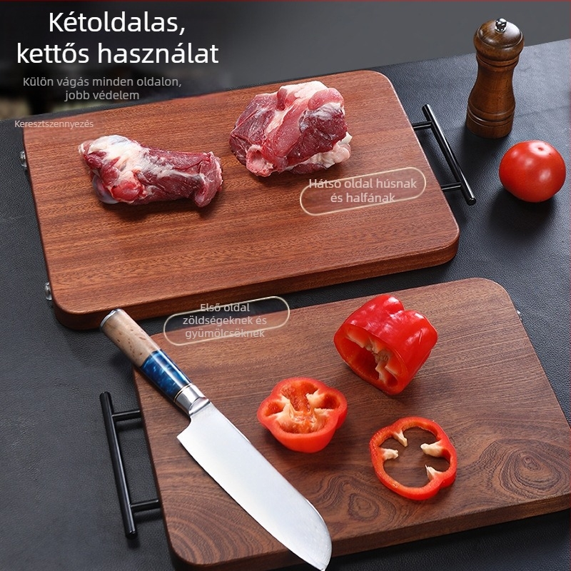 Tömörfa vágódeszka sakktábla mintával