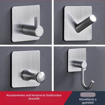 Öntapadós rozsdamentes acél vállfa 304 (304 rozsdamentes acél • csiszolt felület • modern minimalista stílus • tömeg 0.2)