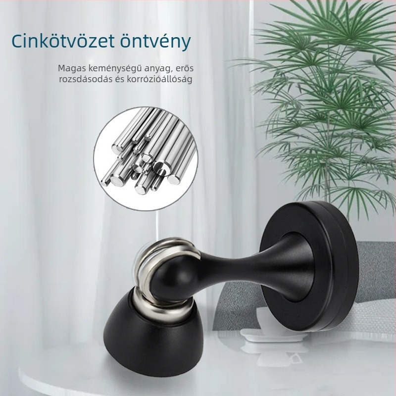 Ajtó szívó ötvözet, erős mágneses modell, falra szerelhető, felület huzalos mintázatú, belső ajtókhoz