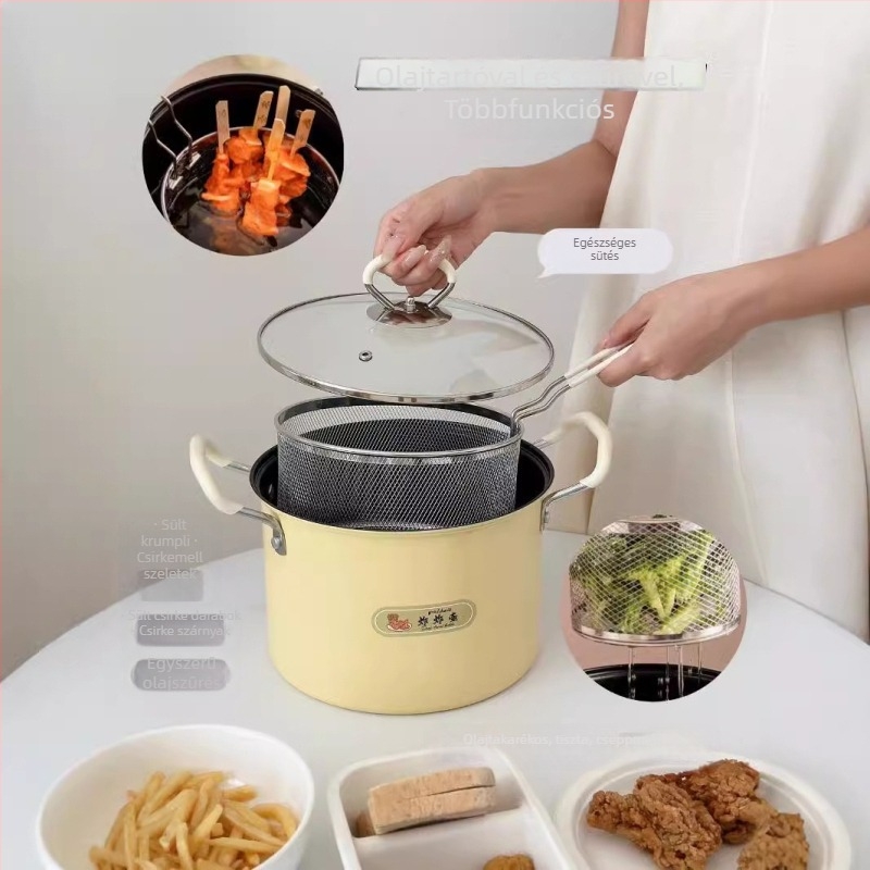 Többcélú főzőedény sütéshez és főzéshez, finomított vasból, üvegfedél, tapadásmentes bevonat, modell NYZGD