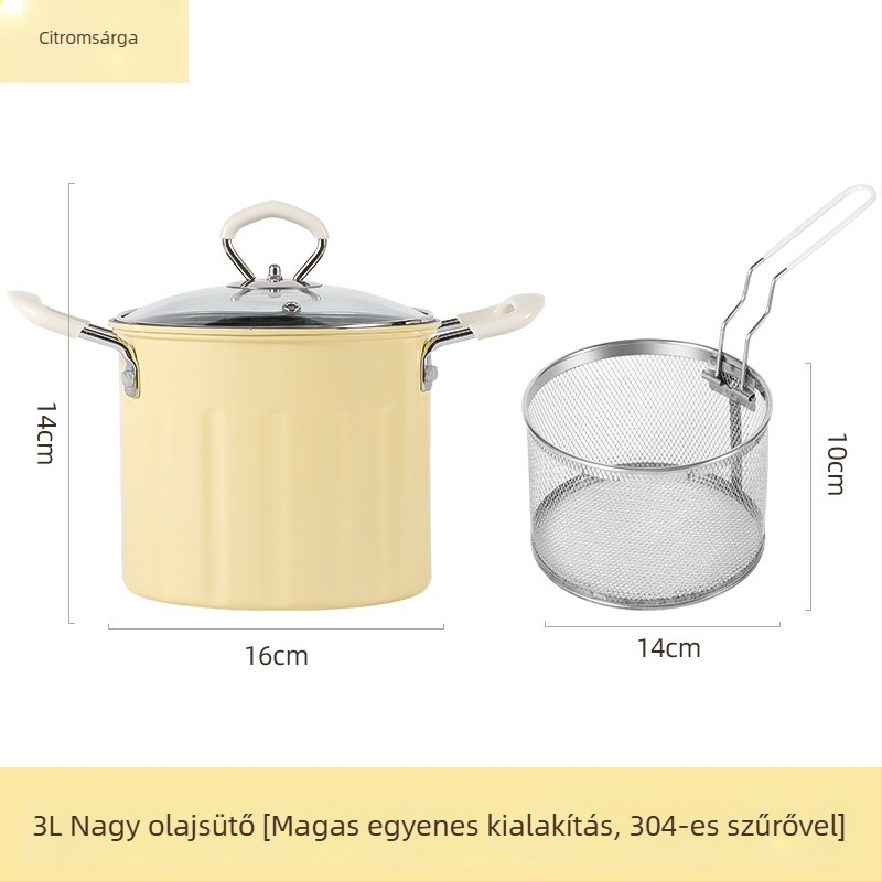 Többcélú főzőedény sütéshez és főzéshez, finomított vasból, üvegfedél, tapadásmentes bevonat, modell NYZGD