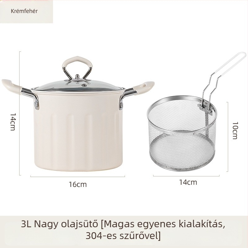 Többcélú főzőedény sütéshez és főzéshez, finomított vasból, üvegfedél, tapadásmentes bevonat, modell NYZGD