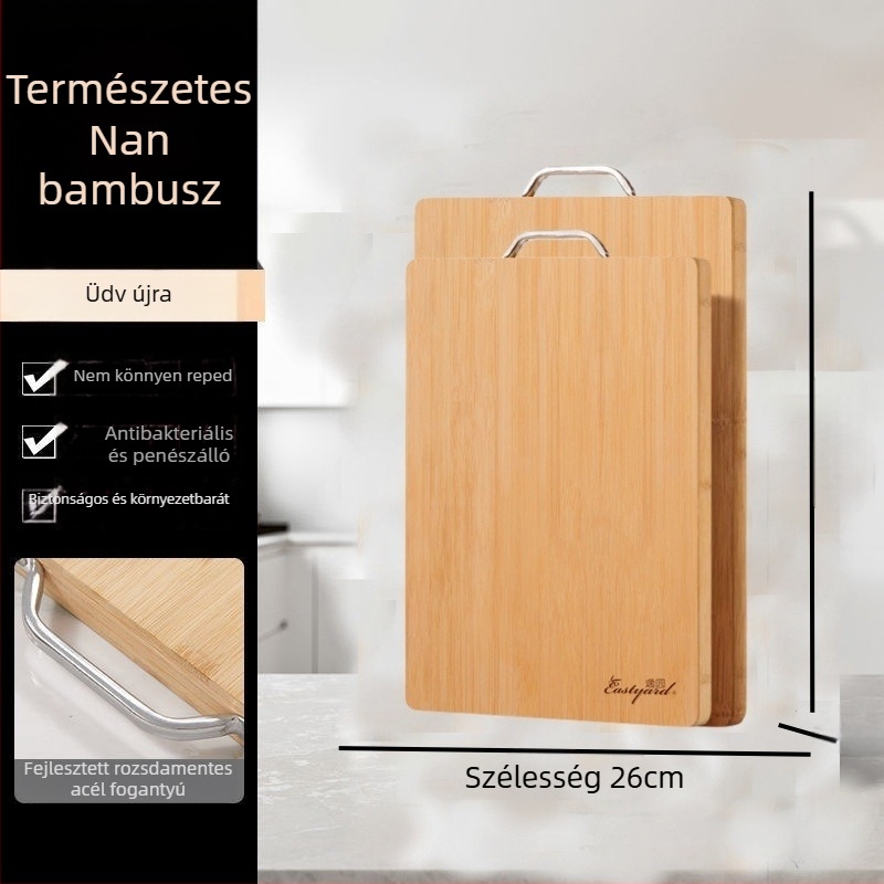 Bambusz vágódeszka csúszásmentes felülettel, antibakteriális és penészálló