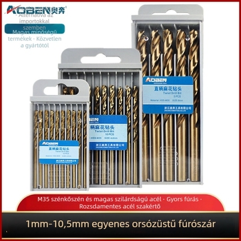 Kézi elektromos fúró készlet kobalttal ötvözött rozsdamentes acélból készült fúrókkal, acélhoz és fához