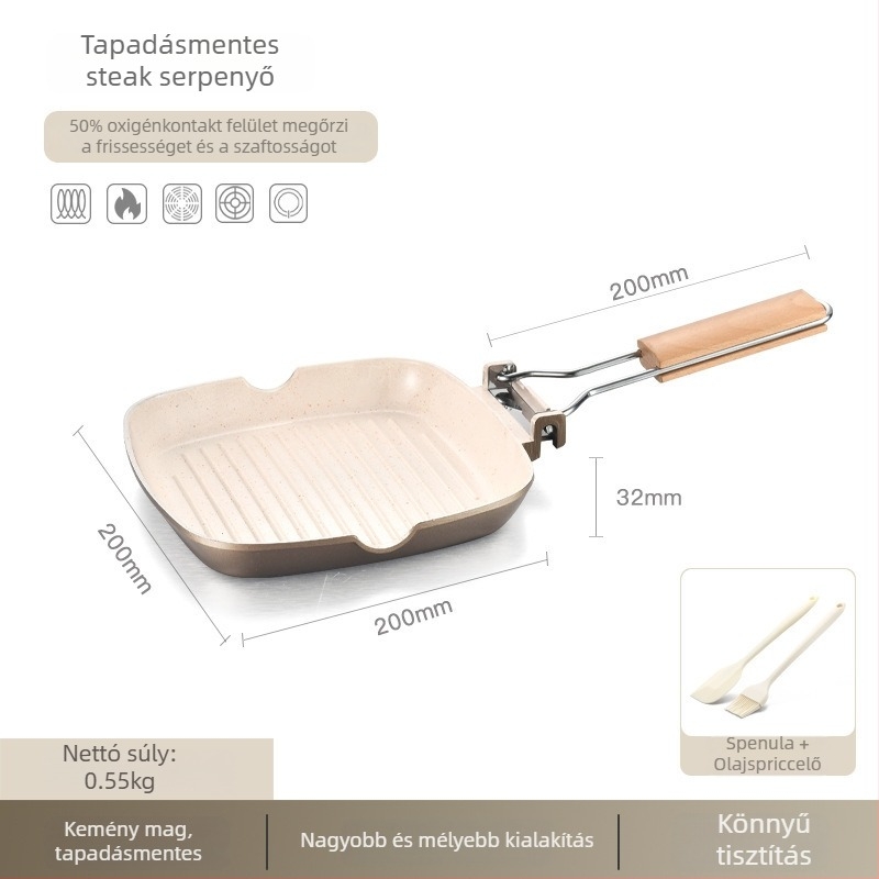 Sütőserpenyő alumíniumötvözetből, tapadásmentes kerámia bevonattal, indukciós főzőfelülettel kompatibilis, mélység 3,5 cm, tömeg 830 g