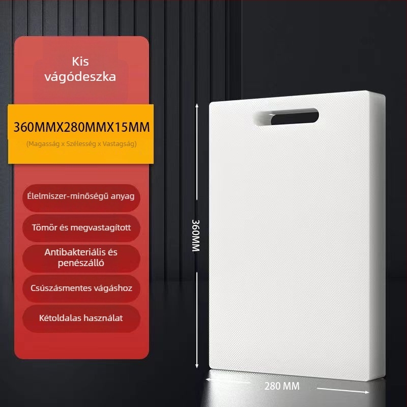 Megvastagított antibakteriális, penészmentes vágódeszka, dupla oldalú, PE anyagból, gyümölcsök és zöldségek számára